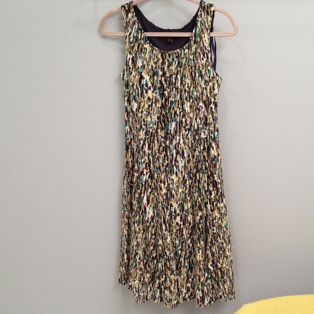 Perceptions Green, Cream, Black & Teal Dress in S - Picture 1 of 8